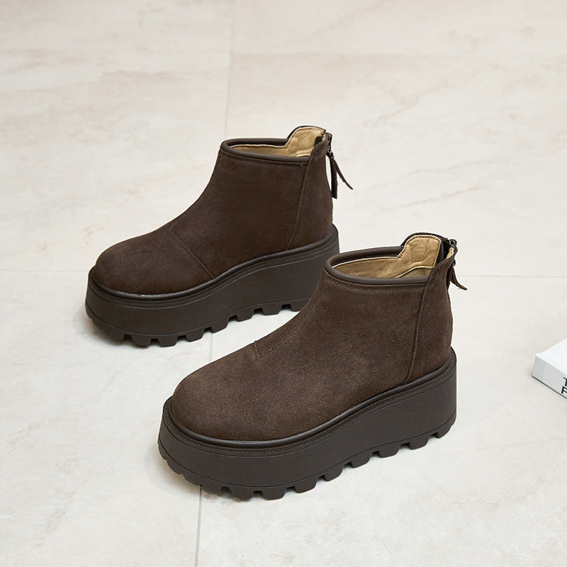 Genuine Platform Peas Fleece-lined Big Toe Women's Sports Shoes