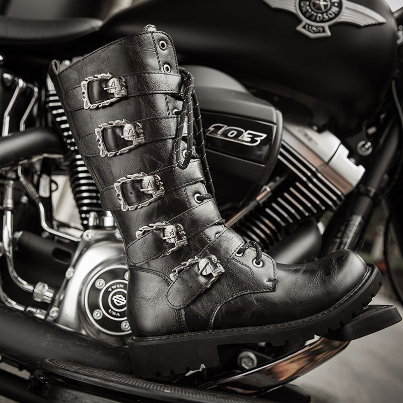 Men's High Leg Military Male Martin Big Men's Leather Boots