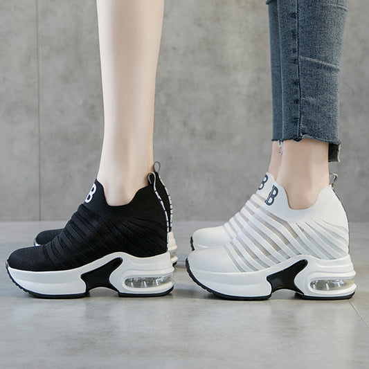 Women's Cushion Tide Fashionable Breathable Mesh Height Increasing Insole Small Women's Shoes