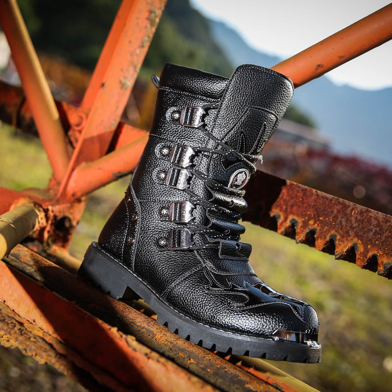 Men's High Leg Combat Large Size Middle Male Martin Boots