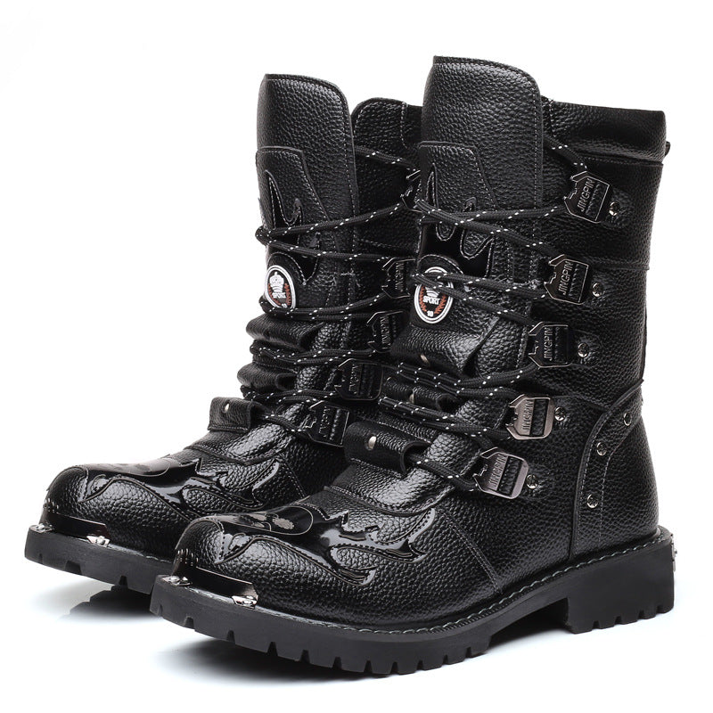 Men's High Leg Combat Large Size Middle Male Martin Boots
