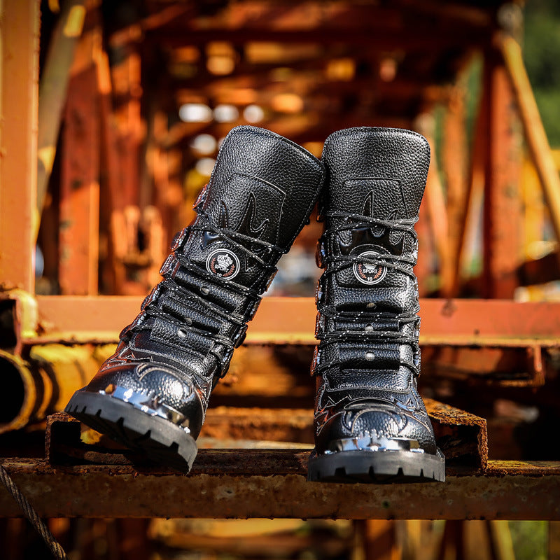 Men's High Leg Combat Large Size Middle Male Martin Boots