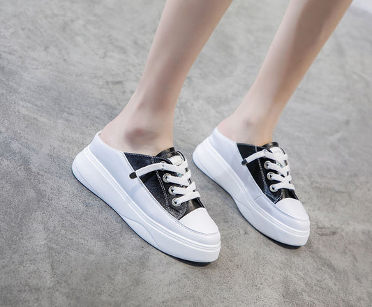 Women's Outer Wear Small Size Lazy Thick Bottom White Women's Casual Shoes