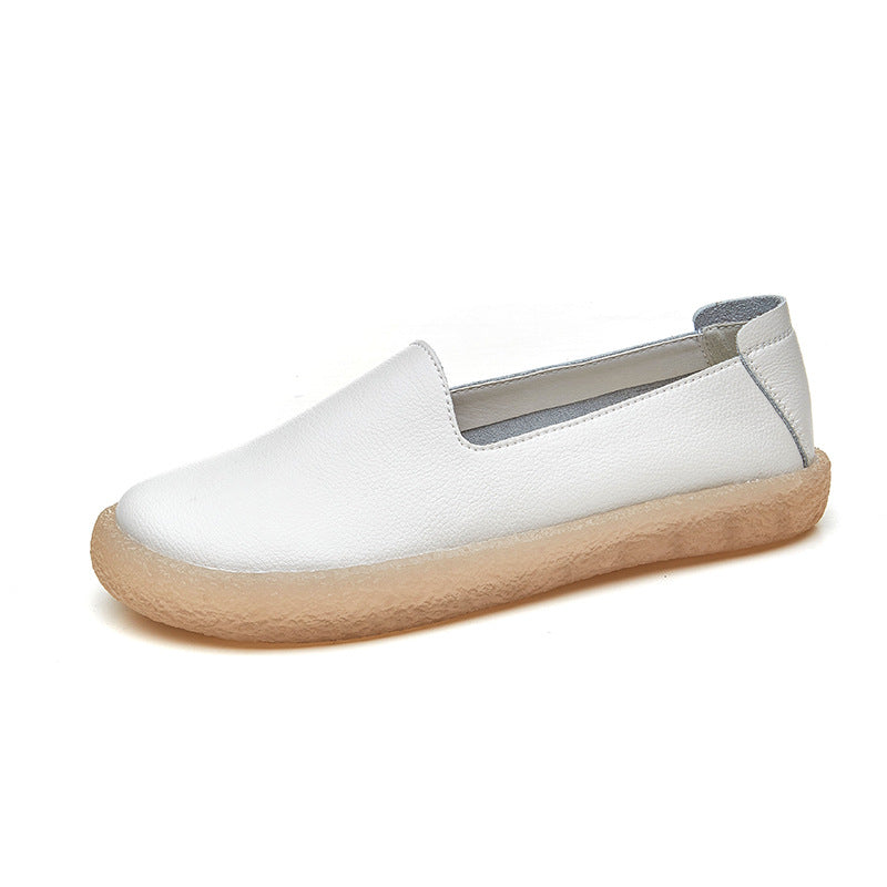 Women's Bottom White Genuine Shallow Mouth Large Size Women's Casual Shoes