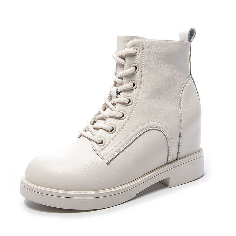 Women's Martin British Style Ankle Thick Fleece-lined Heels