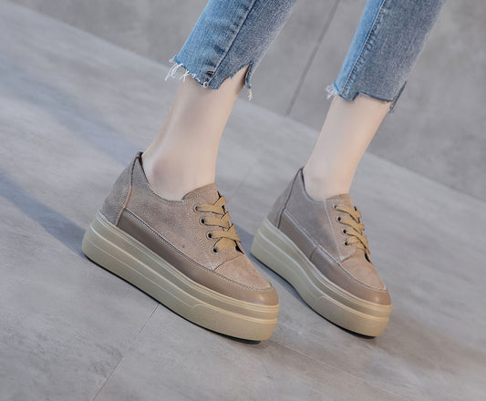 Women's Thick Spring Small Size Genuine Black Women's Casual Shoes