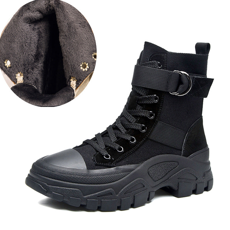 Women's Dr. Martens Autumn Three Colors Motorcycle Thin Breathable Handsome Increased Women's Leather Boots