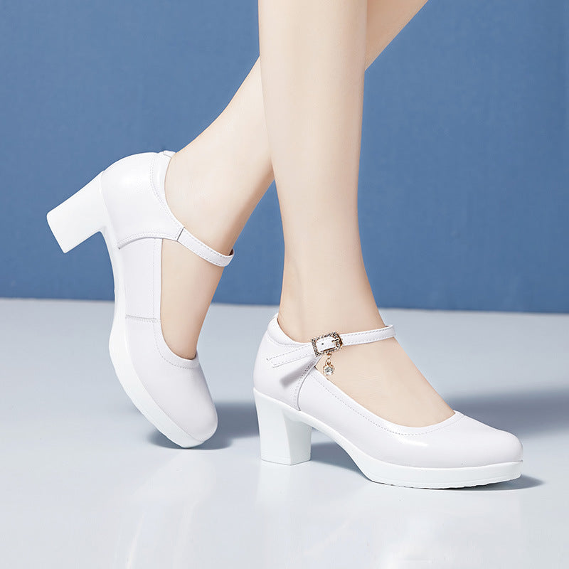 Women's Toe Waterproof Platform Thick Bottom Small Size Cheongsam Catwalk Performance Heels