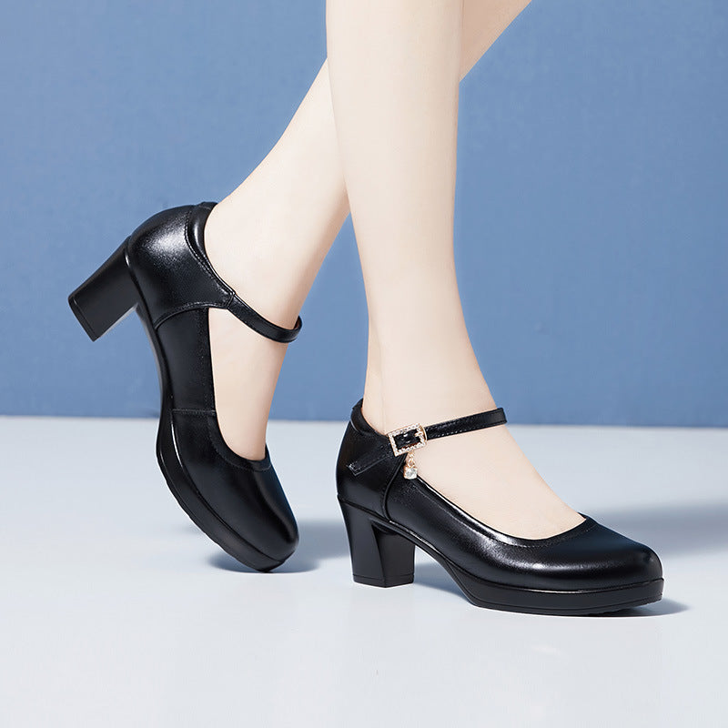 Women's Toe Waterproof Platform Thick Bottom Small Size Cheongsam Catwalk Performance Heels