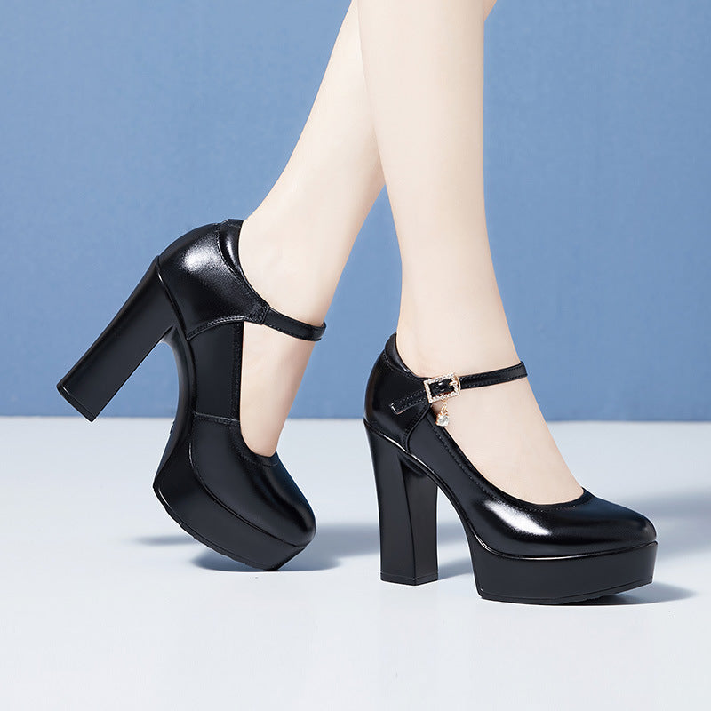 Women's Toe Waterproof Platform Thick Bottom Small Size Cheongsam Catwalk Performance Heels
