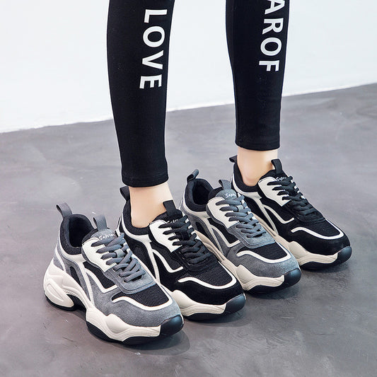 Women's Daddy Trendy Autumn Platform Panda Korean Sneakers