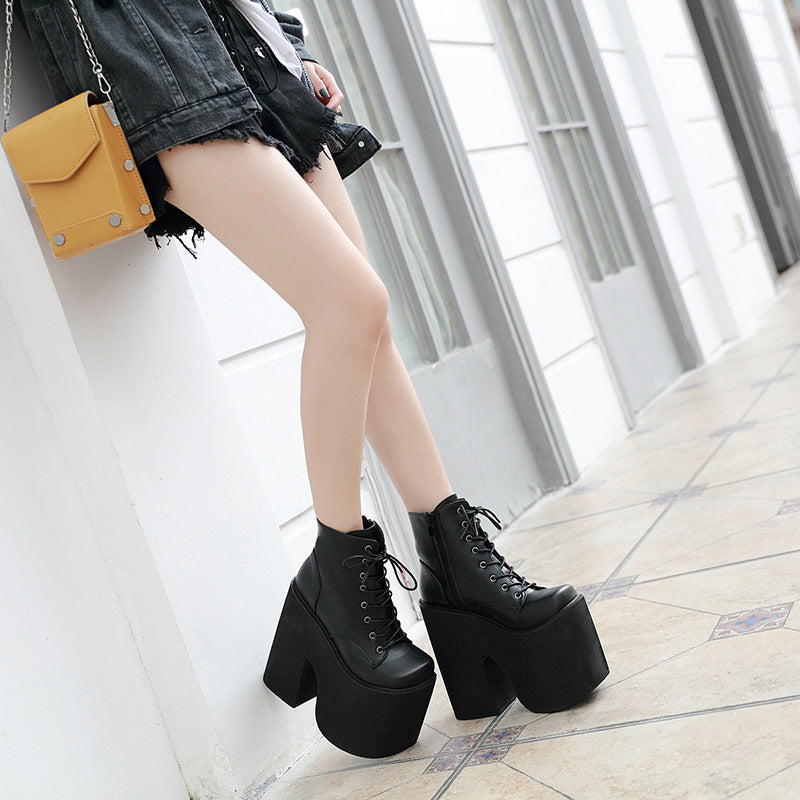 Women's & Men's Chunky Ankle For Plus Size Lace Heels