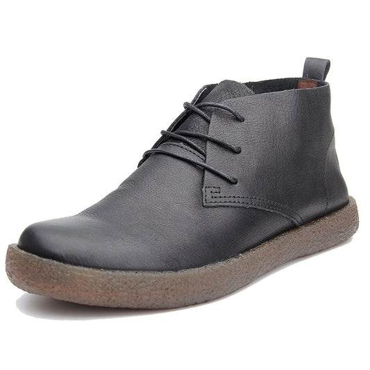 First Layer Cowhide Vintage Distressed Soft Men's Leather Boots