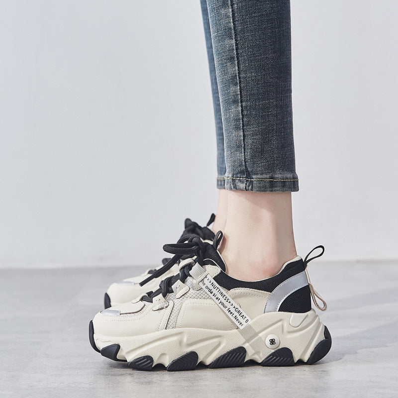 Women's Spring Thick Bottom Heightened Lightweight With Women's Sports Shoes