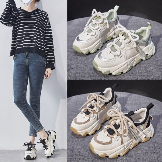 Women's Spring Thick Bottom Heightened Lightweight With Women's Sports Shoes