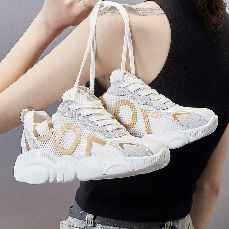 Women's Genuine Breathable Clunky Summer Mesh Lovers Sneakers