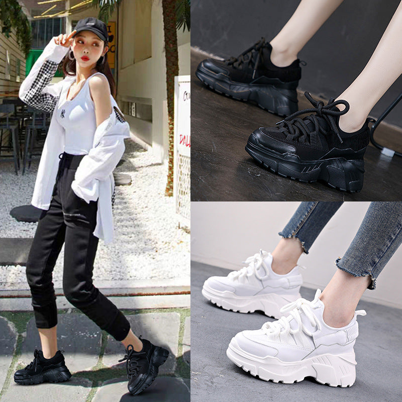 Women's Height Increasing Insole Dad White Women's Casual Shoes
