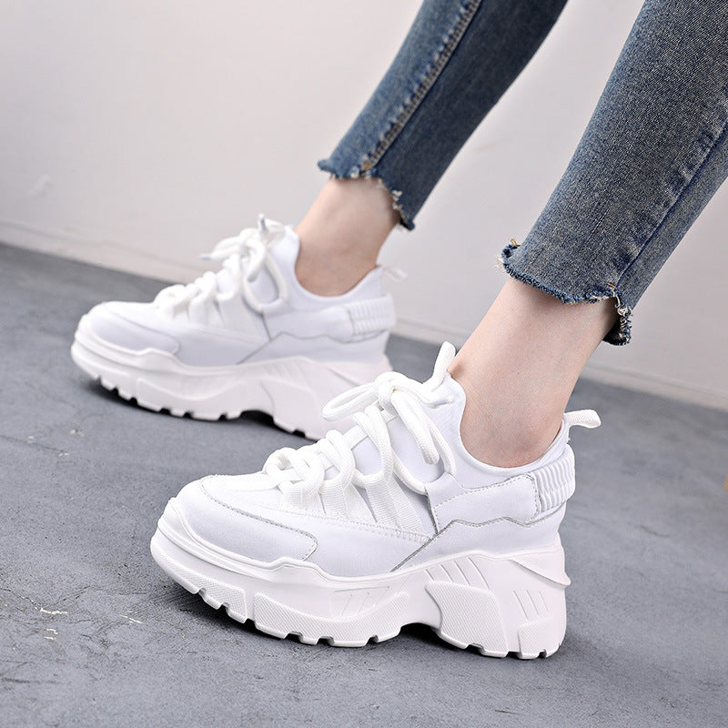 Women's Height Increasing Insole Dad White Women's Casual Shoes