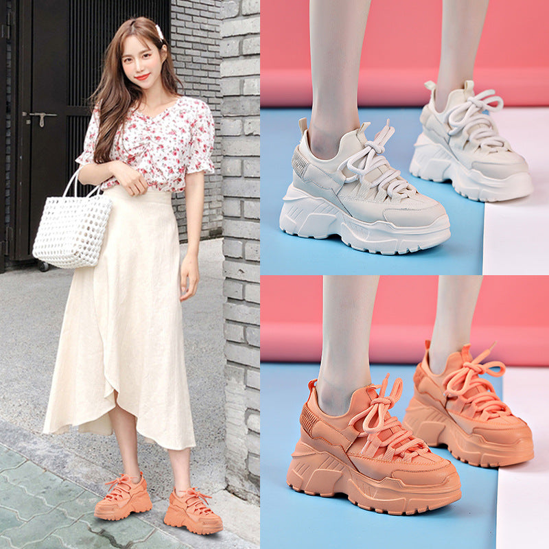 Women's Height Increasing Insole Dad White Women's Casual Shoes