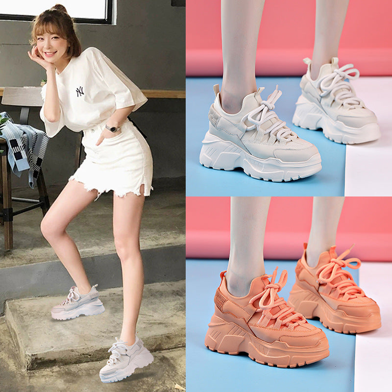 Women's Height Increasing Insole Dad White Women's Casual Shoes