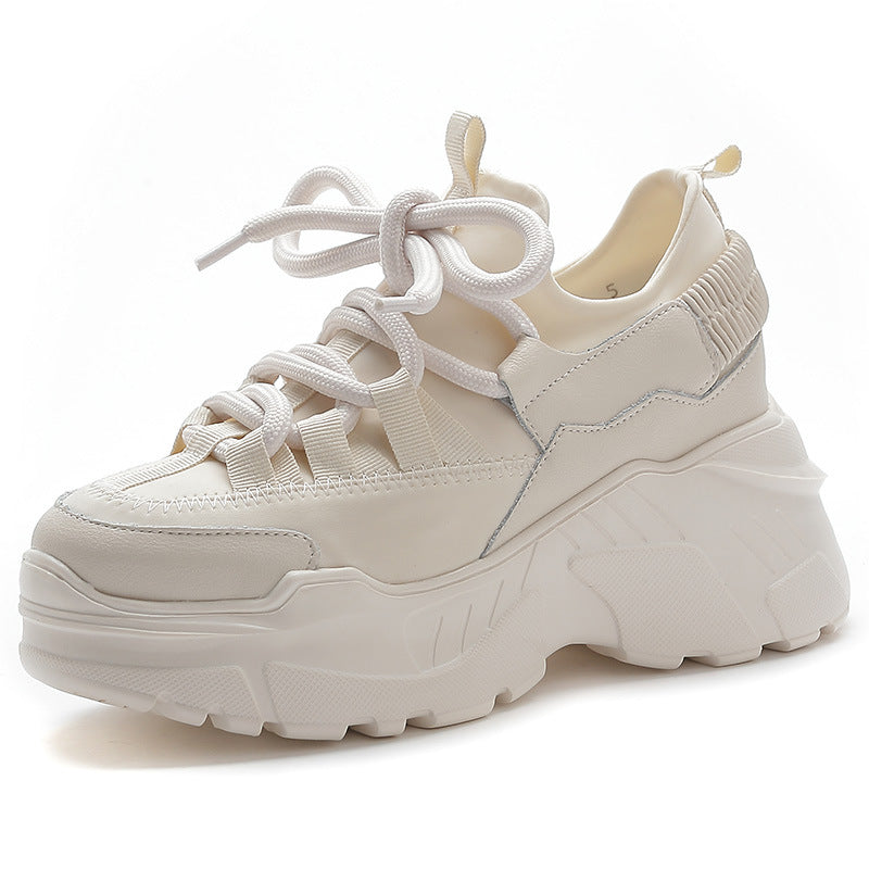 Women's Height Increasing Insole Dad White Women's Casual Shoes