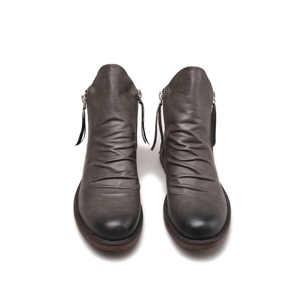 Men's Double-sided Zipper Bottom Tassel Bag Packaging Boots