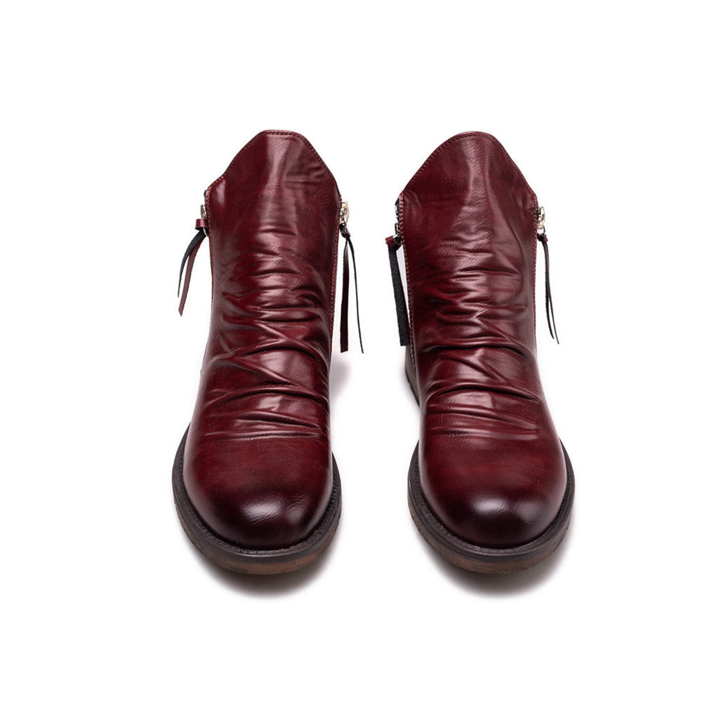 Men's Double-sided Zipper Bottom Tassel Bag Packaging Boots