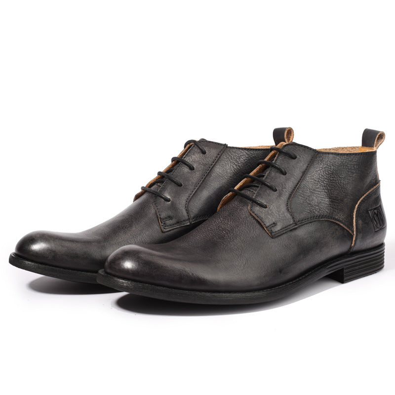 Men's British Retro Hand-rub Color Distressed Martin Men's Leather Boots