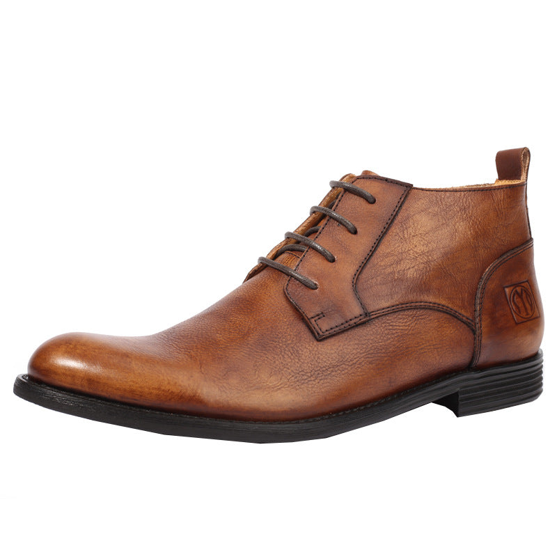 Men's British Retro Hand-rub Color Distressed Martin Men's Leather Boots