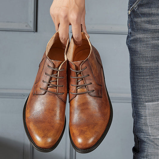 Men's British Retro Hand-rub Color Distressed Martin Men's Leather Boots