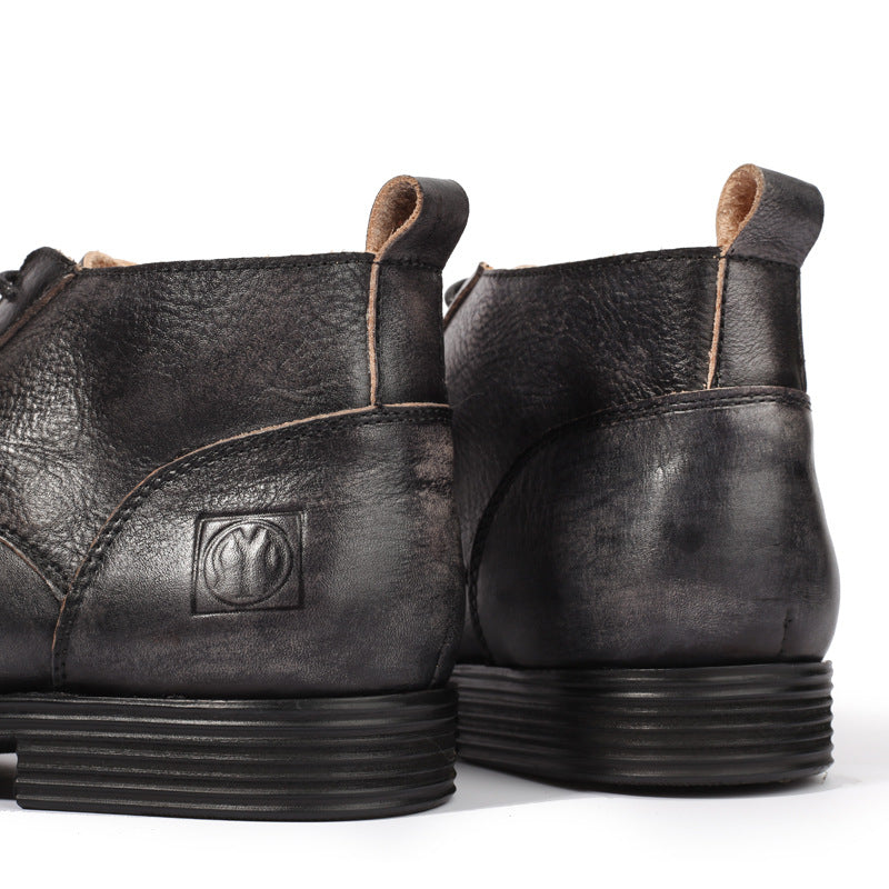 Men's British Retro Hand-rub Color Distressed Martin Men's Leather Boots