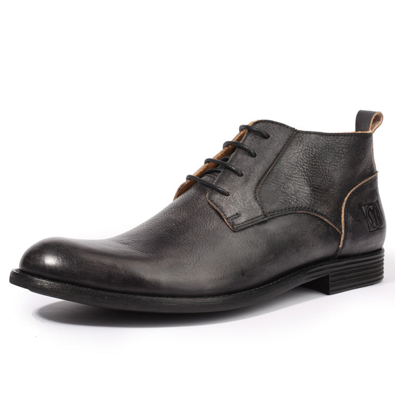 Men's British Retro Hand-rub Color Distressed Martin Men's Leather Boots