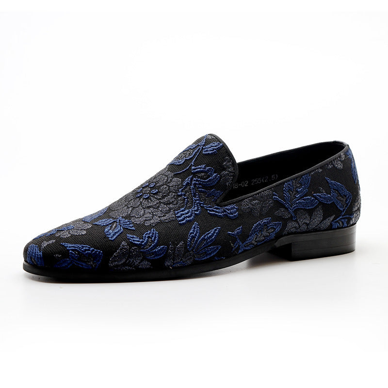 Cool Men's Summer British Embroidered Slip-on Men's Casual Shoes