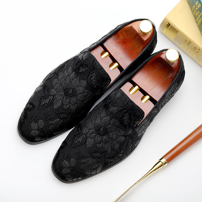 Cool Men's Summer British Embroidered Slip-on Men's Casual Shoes