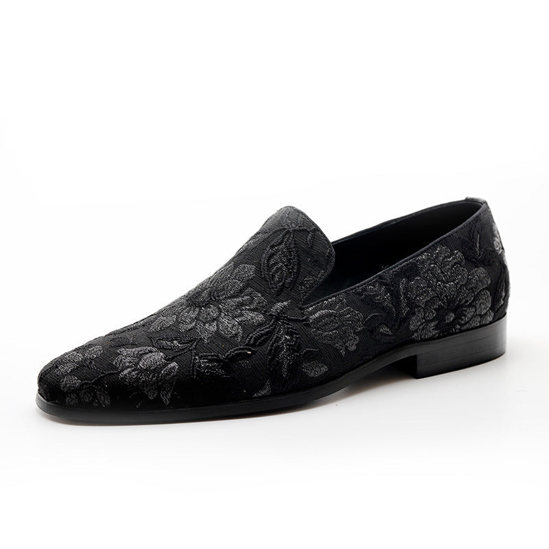 Cool Men's Summer British Embroidered Slip-on Men's Casual Shoes