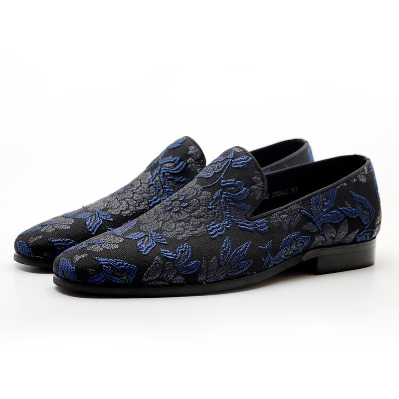 Cool Men's Summer British Embroidered Slip-on Men's Casual Shoes