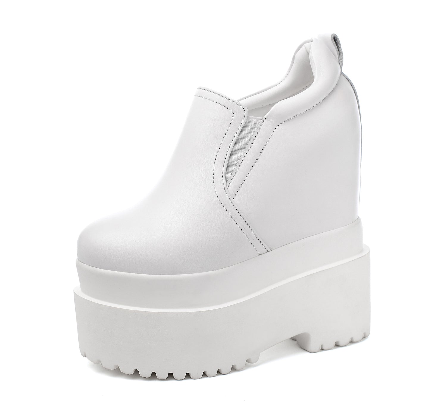 Women's Platform White Pumps Autumn Small Height Increasing Women's Casual Shoes