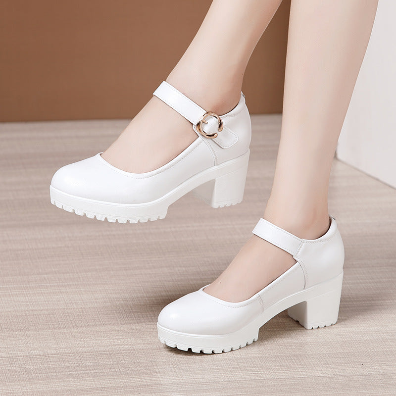 Women's Cheongsam Catwalk Show High Chunky Platform Round Toe Large Men's Shoes