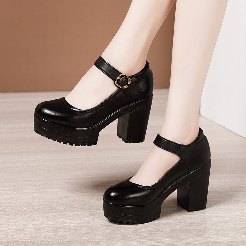 Women's Cheongsam Catwalk Show High Chunky Platform Round Toe Large Men's Shoes