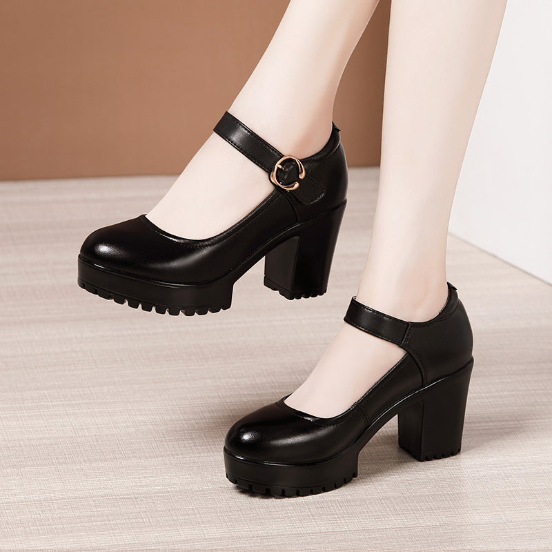Women's Cheongsam Catwalk Show High Chunky Platform Round Toe Large Men's Shoes