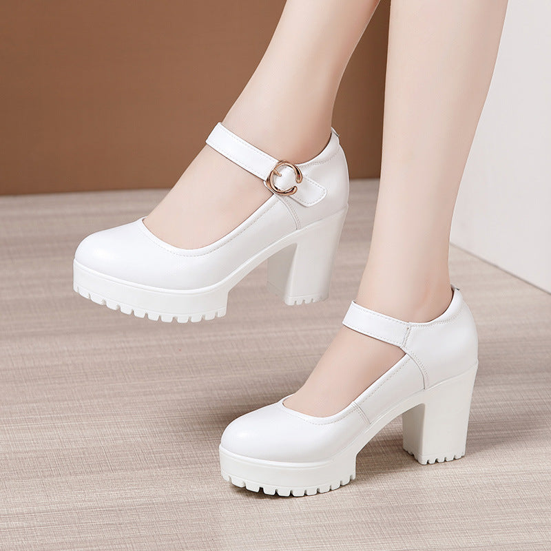 Women's Cheongsam Catwalk Show High Chunky Platform Round Toe Large Men's Shoes