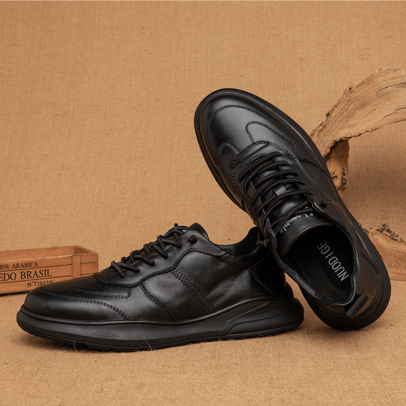Men's Top Layer Cowhide Business Korean Fashion Men's Sports Shoes