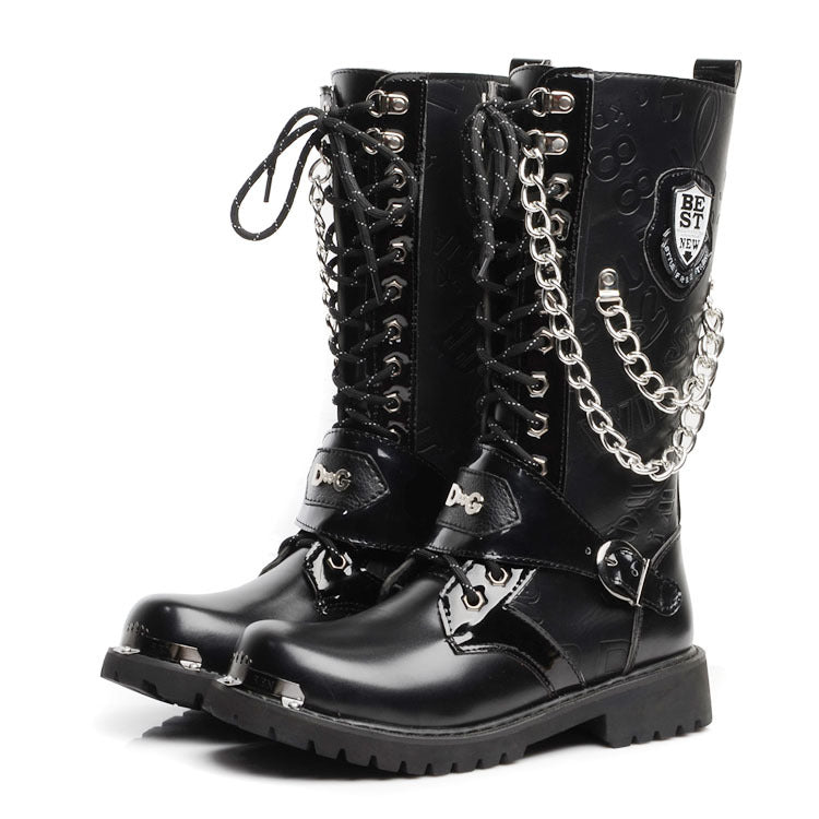 Men's Style Trendy Hight Increasing Martin High Men's Leather Boots