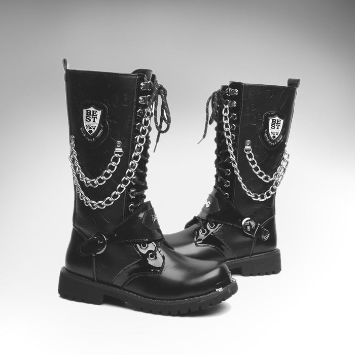 Men's Style Trendy Hight Increasing Martin High Men's Leather Boots