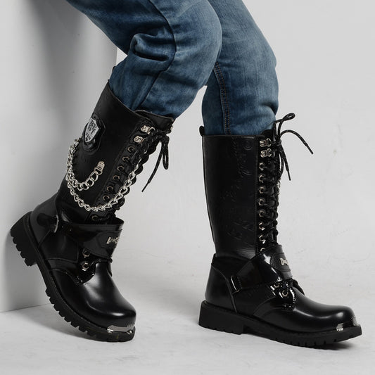 Men's Style Trendy Hight Increasing Martin High Men's Leather Boots