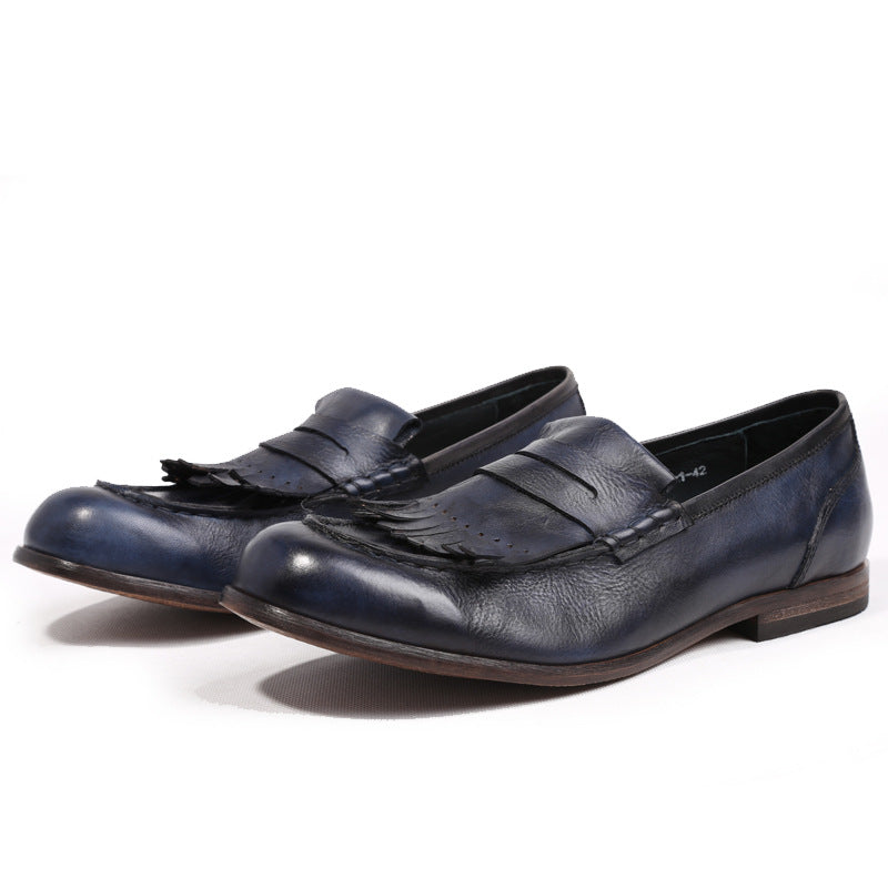 Men's British Vintage Korean Style Trendy Tassel Lazy Men's Casual Shoes