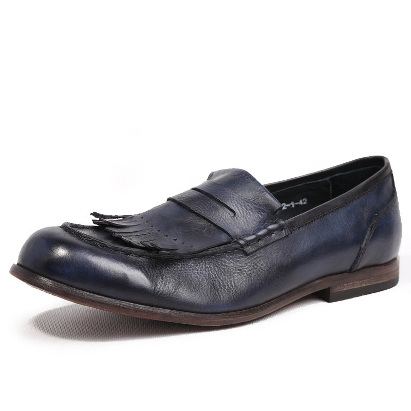 Men's British Vintage Korean Style Trendy Tassel Lazy Men's Casual Shoes