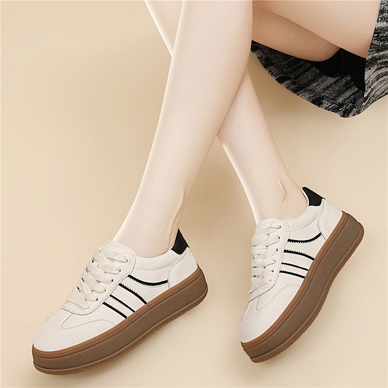 Women's Retro Artistic Style Thick Bottom Increased Daily Round Women's Sports Shoes