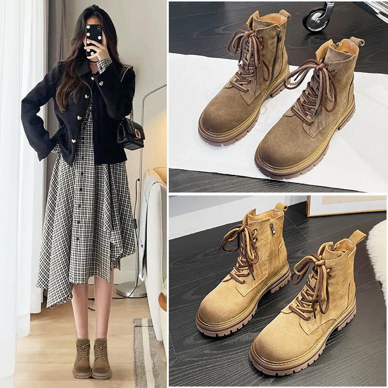 Women's Small Martin Fashion Retro Worker Cow Boots