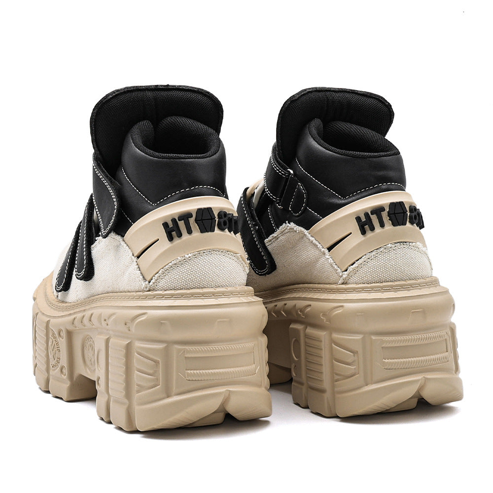 Women's & Men's Platform Punk Dad Height Increasing Muffin Tank Women's Leather Boots